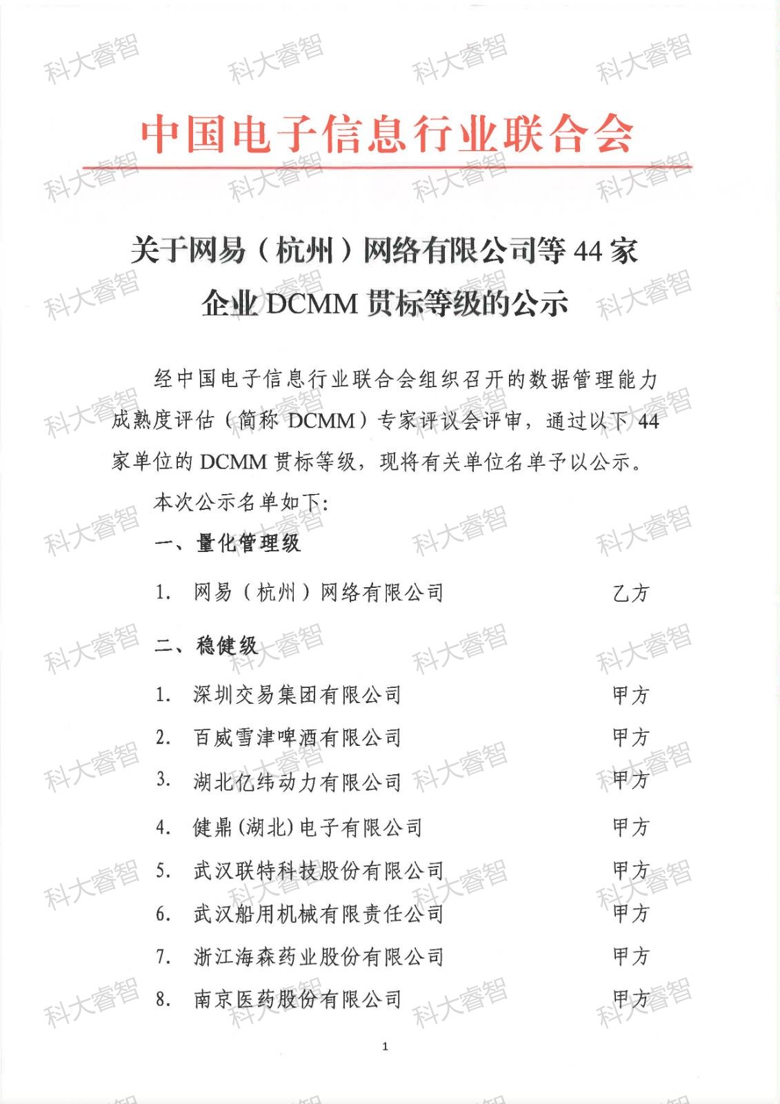 44家！科大睿智祝賀多家服務(wù)企業(yè)上榜DCMM最新公示名單